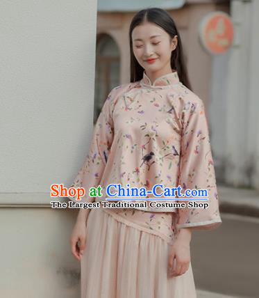 Chinese Traditional Costumes National Tang Suit Qipao Blouse Silk Shirt for Women