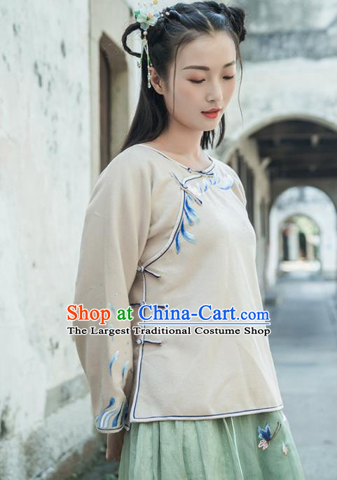 Chinese Traditional Costumes National Upper Outer Garment Qipao Blouse for Women