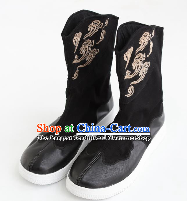 Chinese Traditional Martial Arts Shoes Kung Fu Black Boots for Men