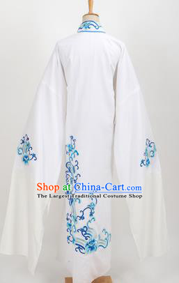 Professional Chinese Traditional Beijing Opera Niche White Robe Ancient Scholar Costume for Men