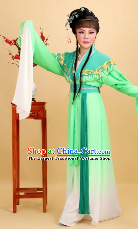 Chinese Traditional Peking Opera Diva Princess Green Dress Ancient Palace Lady Costume for Women