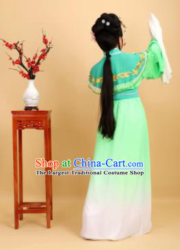 Chinese Traditional Peking Opera Diva Princess Green Dress Ancient Palace Lady Costume for Women