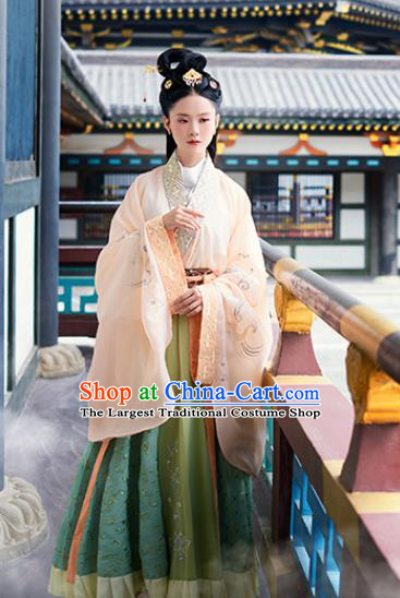 Asian Chinese Jin Dynasty Imperial Concubine Hanfu Dress Traditional Ancient Myth Water Goddess Costumes for Women