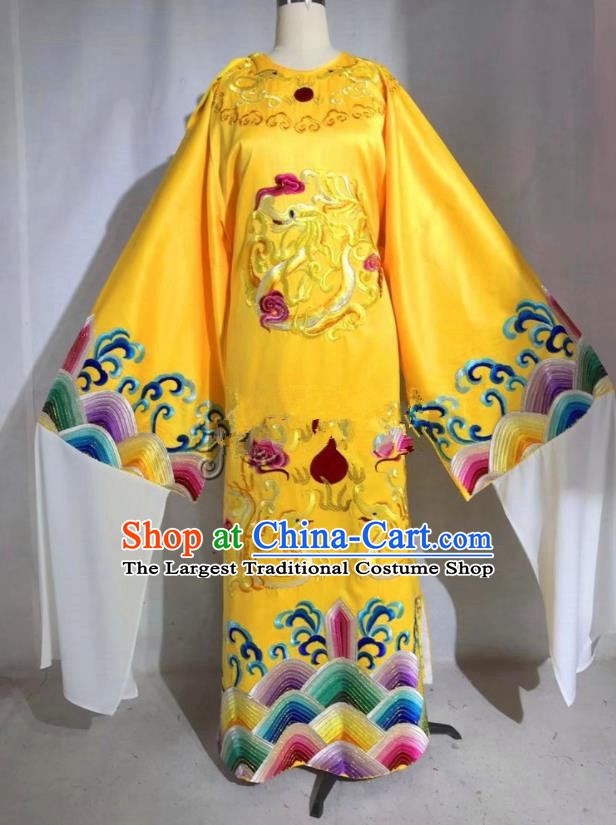 Professional Chinese Traditional Beijing Opera Yellow Imperial Robe Ancient Emperor Costume for Men