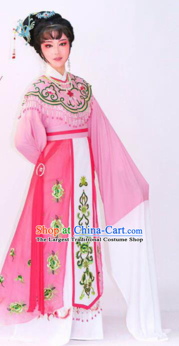 Chinese Traditional Peking Opera Princess Pink Dress Ancient Imperial Consort Costume for Women