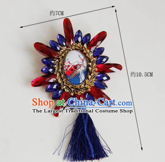 Handmade Gothic Brooch Accessories Halloween Fancy Ball Cosplay Breastpin for Women
