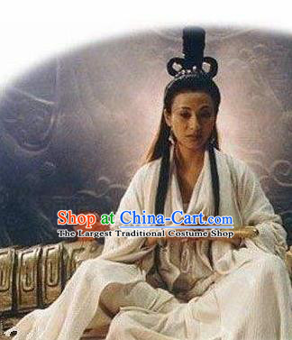 Chinese Ancient Mythology Mother Goddess Nvwa White Costumes Complete Set