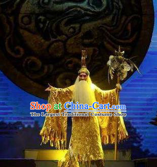 Chinese Ancient Mythology Yellow Emperor Xuanyuan Clothing Tribal King Huangdi Costumes Complete Set