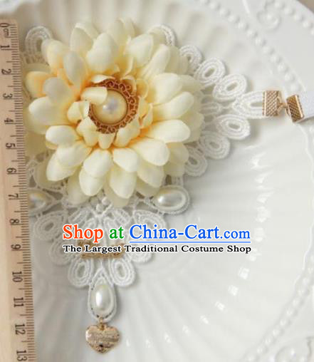 Top Grade Halloween Queen White Lace Armlet Fancy Ball Handmade Sunflower Bracelet for Women