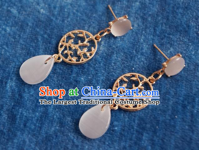 Chinese Traditional Hanfu Court Ear Accessories Ancient Ming Dynasty Princess Earrings for Women