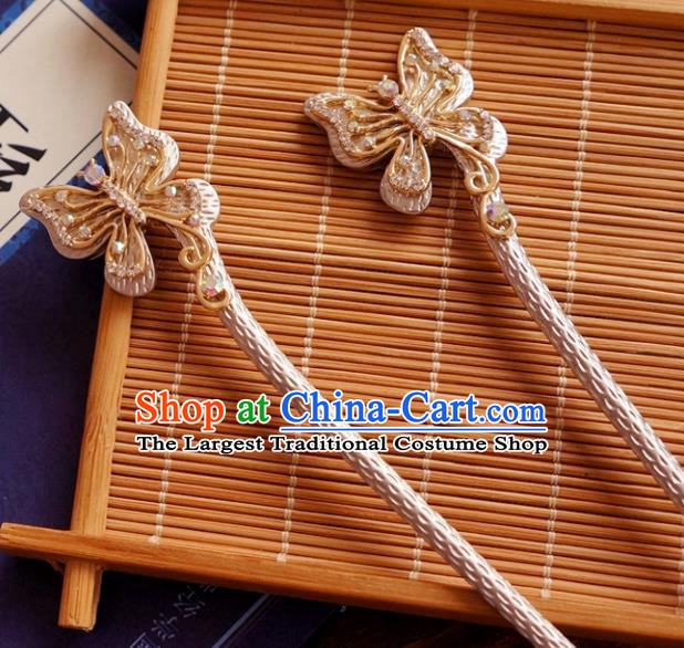 Chinese Ancient Ming Dynasty Princess Butterfly Hairpins Traditional Hanfu Court Hair Accessories for Women