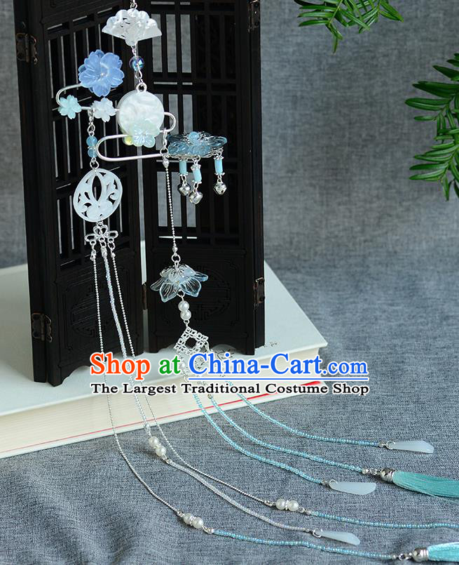 Chinese Traditional Hanfu Court Waist Accessories Ancient Princess Shell Tassel Pendant for Women