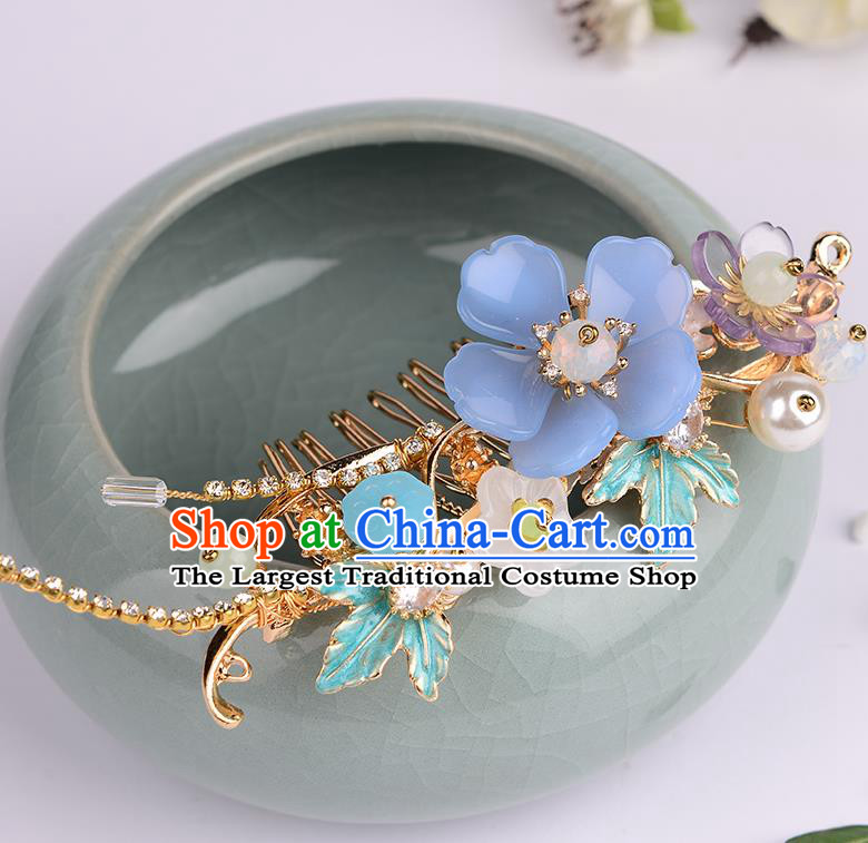 Chinese Ancient Tang Dynasty Princess Hair Comb Hairpins Traditional Hanfu Court Hair Accessories for Women