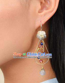 Chinese Traditional Hanfu Court Ear Accessories Ancient Princess Tassel Earrings for Women