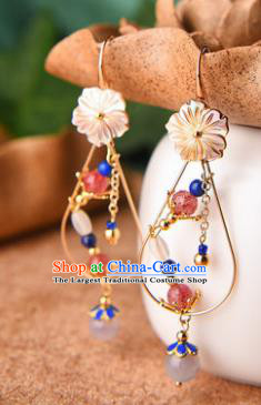 Chinese Traditional Hanfu Court Ear Accessories Ancient Princess Tassel Earrings for Women