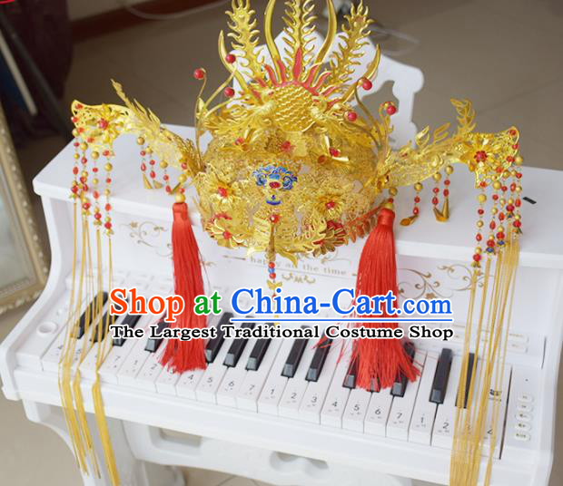 Chinese Ancient Ming Dynasty Princess Phoenix Coronet Hairpins Traditional Hanfu Court Hair Accessories for Women
