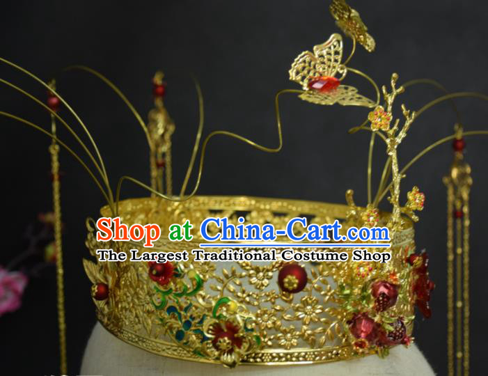 Chinese Ancient Tang Dynasty Queen Phoenix Coronet Hairpins Traditional Hanfu Court Hair Accessories for Women