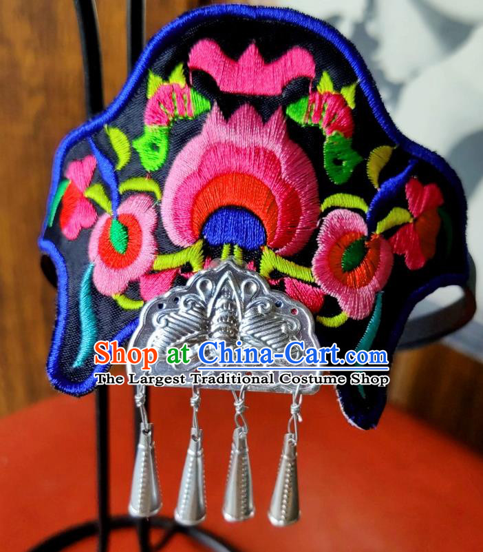 Chinese Traditional Ethnic Embroidered Pomegranate Headband National Handmade Hair Clasp for Women