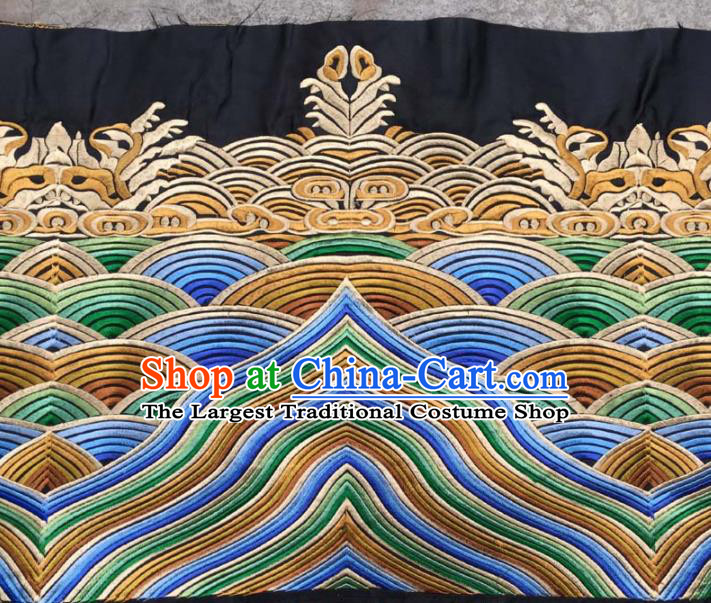 Chinese Traditional Embroidery Cloth Accessories National Embroidered Waves Dress Patch