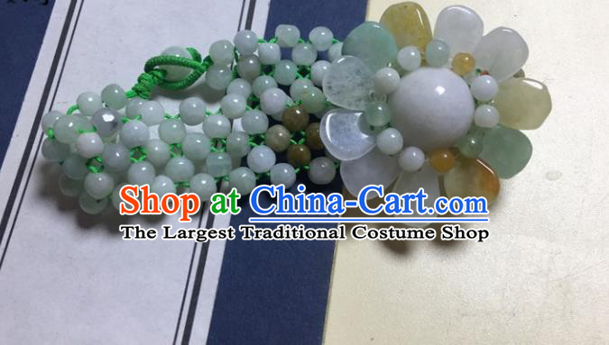 Chinese Traditional Hanfu Jewelry Accessories Ancient Tang Dynasty Princess Jade Sunflower Bracelet for Women