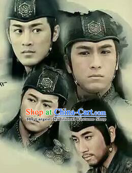 Chinese Traditional Handmade Ming Dynasty Blades Hat Ancient Drama Swordsman Headwear for Men