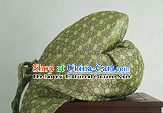 Chinese Traditional Handmade Three Kingdoms Period Civilian Yellow Hat Ancient Drama Swordsman Guan Yu Headwear for Men