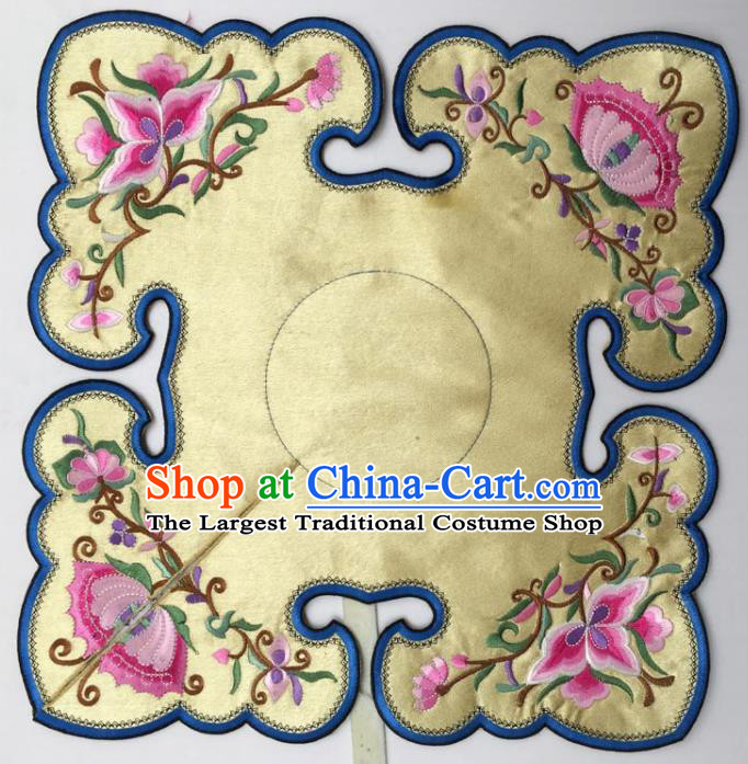 Chinese Traditional Embroidery Flowers Golden Shoulder Accessories National Embroidered Cloud Patch