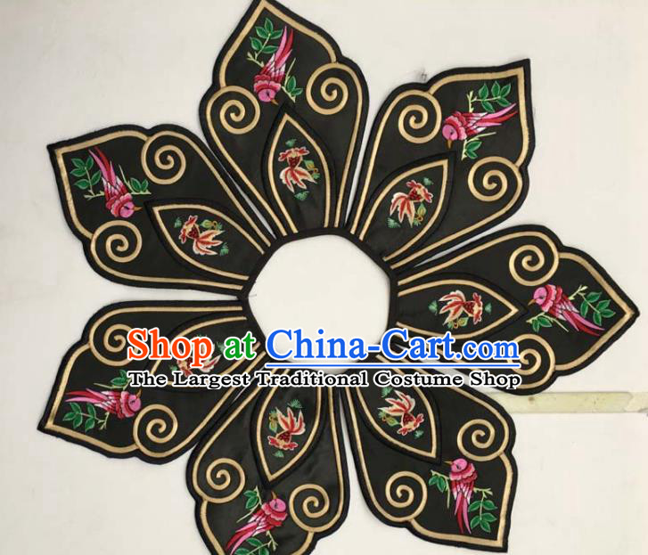 Chinese Traditional Embroidery Goldfish Birds Collar Shoulder Accessories National Embroidered Patch