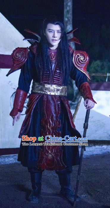 Drama Jia Feng Xu Huang Chinese Ancient General Su Yu Costumes Traditional Tang Dynasty Prince Body Armor Clothing for Men