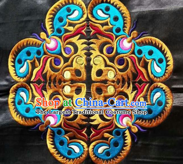 Chinese Traditional Embroidered Light Blue Butterfly Applique National Dress Patch Embroidery Cloth Accessories