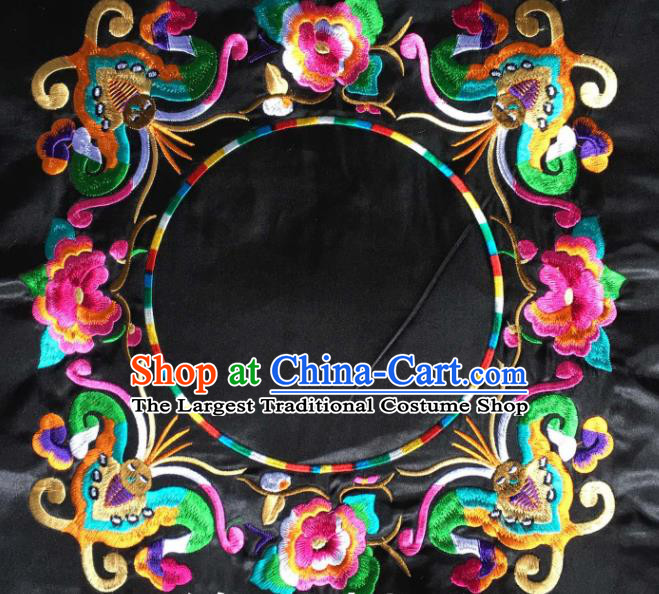 Chinese Traditional Embroidered Peony Butterfly Applique National Dress Patch Embroidery Cloth Accessories