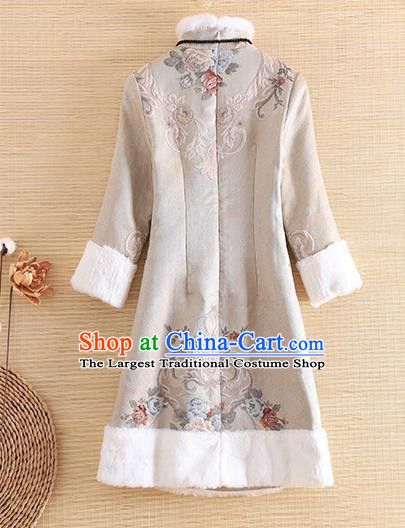Chinese Traditional Tang Suit Printing Jacket National Costume Qipao Upper Outer Garment for Women
