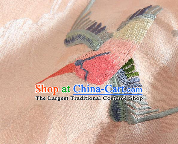 Chinese Traditional Tang Suit Embroidered Lotus Pink Cheongsam National Costume Qipao Dress for Women