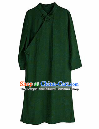 Traditional Chinese National Deep Green Qipao Dress Tang Suit Cheongsam Costume for Women