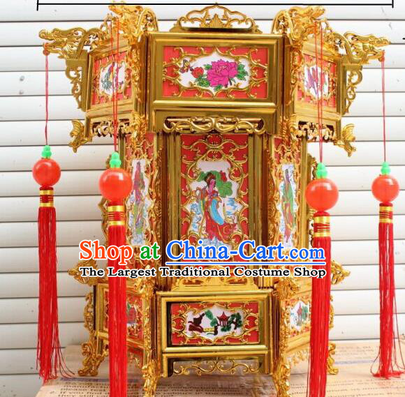 Chinese Traditional Handmade Plastic Printing Eight Immortals Palace Lantern Asian New Year Lantern Ancient Ceiling Lamp