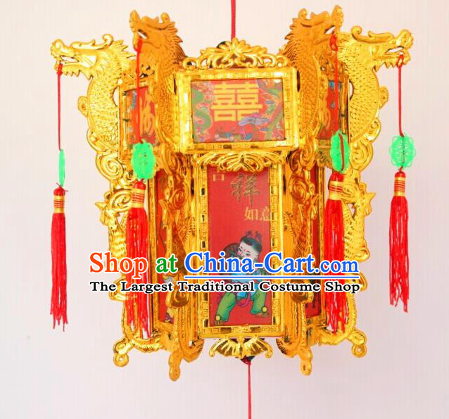 Chinese Traditional Handmade Carving Printing Red Palace Lantern Asian New Year Lantern Ancient Ceiling Lamp