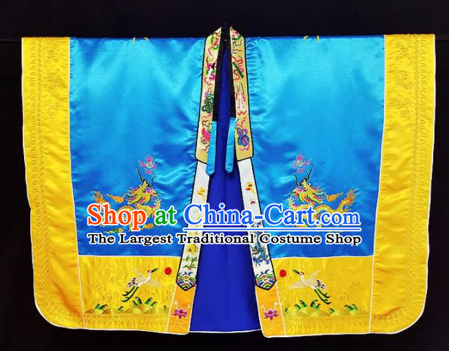 Chinese Ancient Taoist Priest Embroidered Dragons Blue Cassocks Traditional Taoism Vestment Costume