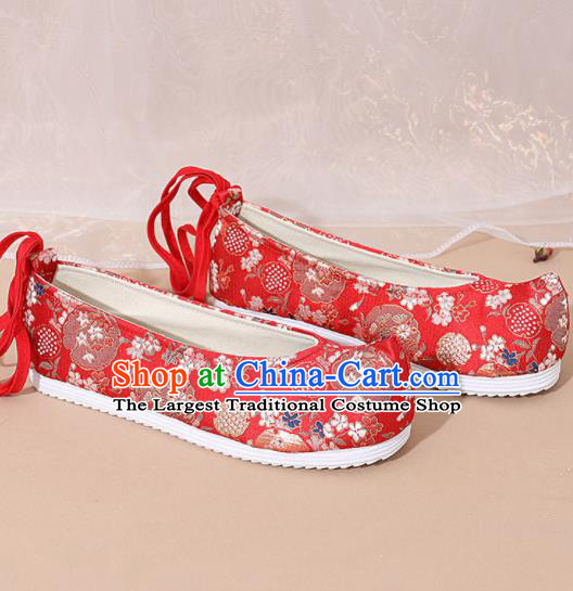 Chinese National Wedding Hanfu Shoes Traditional Princess Red Shoes Embroidered Shoes for Women