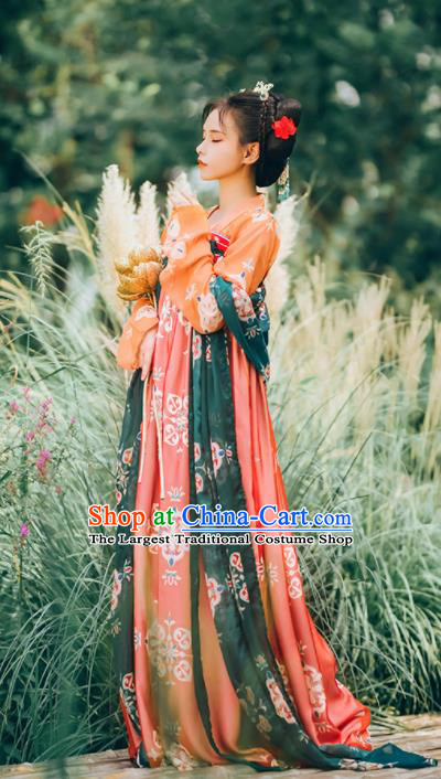 Traditional Chinese Tang Dynasty Court Maid Replica Costumes Ancient Palace Lady Hanfu Dress for Women