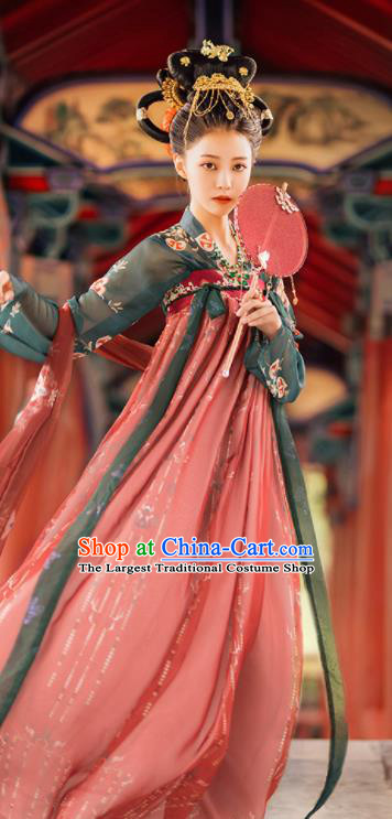Traditional Chinese Tang Dynasty Court Consort Replica Costumes Ancient Goddess Princess Hanfu Dress for Women