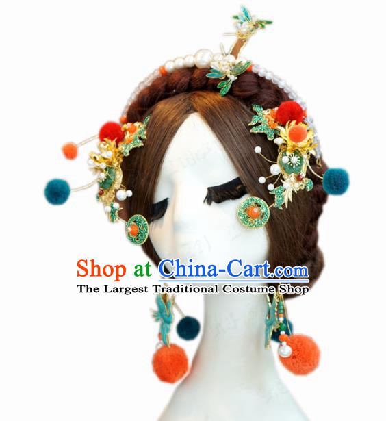 Traditional Chinese Wedding Luxury Hair Accessories Ancient Bride Hairpins Complete Set for Women
