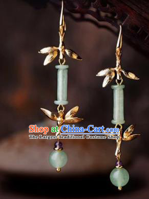 Traditional Chinese Classical Jade Earrings Handmade Court Ear Accessories for Women