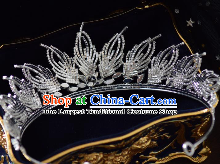 Handmade Baroque Princess Zircon Royal Crown Bride Wedding Hair Accessories for Women