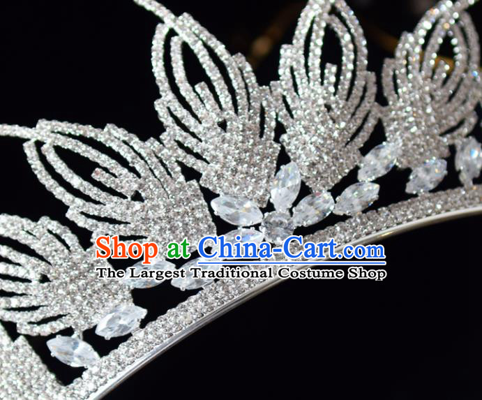 Handmade Baroque Princess Zircon Royal Crown Bride Wedding Hair Accessories for Women