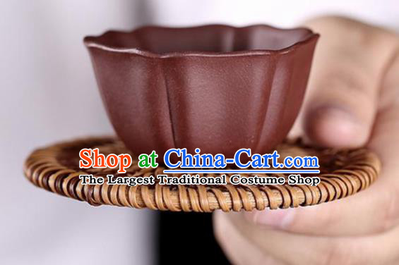 Traditional Chinese Handmade Zisha Teacup Red Clay Pottery Tea Cup