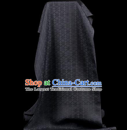 Traditional Chinese Classical Rhombus Pattern Black Silk Fabric Ancient Hanfu Dress Silk Cloth