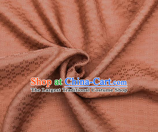 Traditional Chinese Classical Rhombus Pattern Orange Silk Fabric Ancient Hanfu Dress Silk Cloth