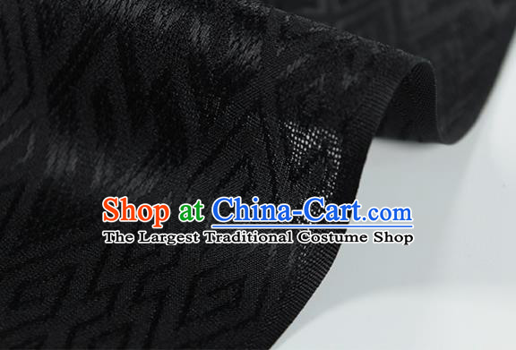Traditional Chinese Classical Lucky Pattern Black Silk Fabric Ancient Hanfu Dress Silk Cloth