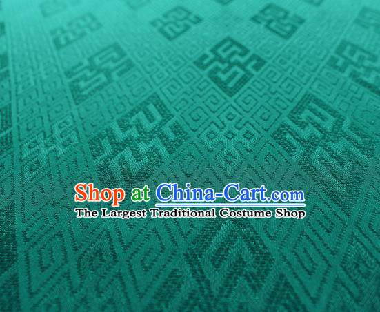 Traditional Chinese Classical Lucky Pattern Green Silk Fabric Ancient Hanfu Dress Silk Cloth