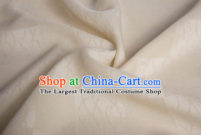 Traditional Chinese Classical Pattern Beige Silk Fabric Ancient Hanfu Dress Silk Cloth